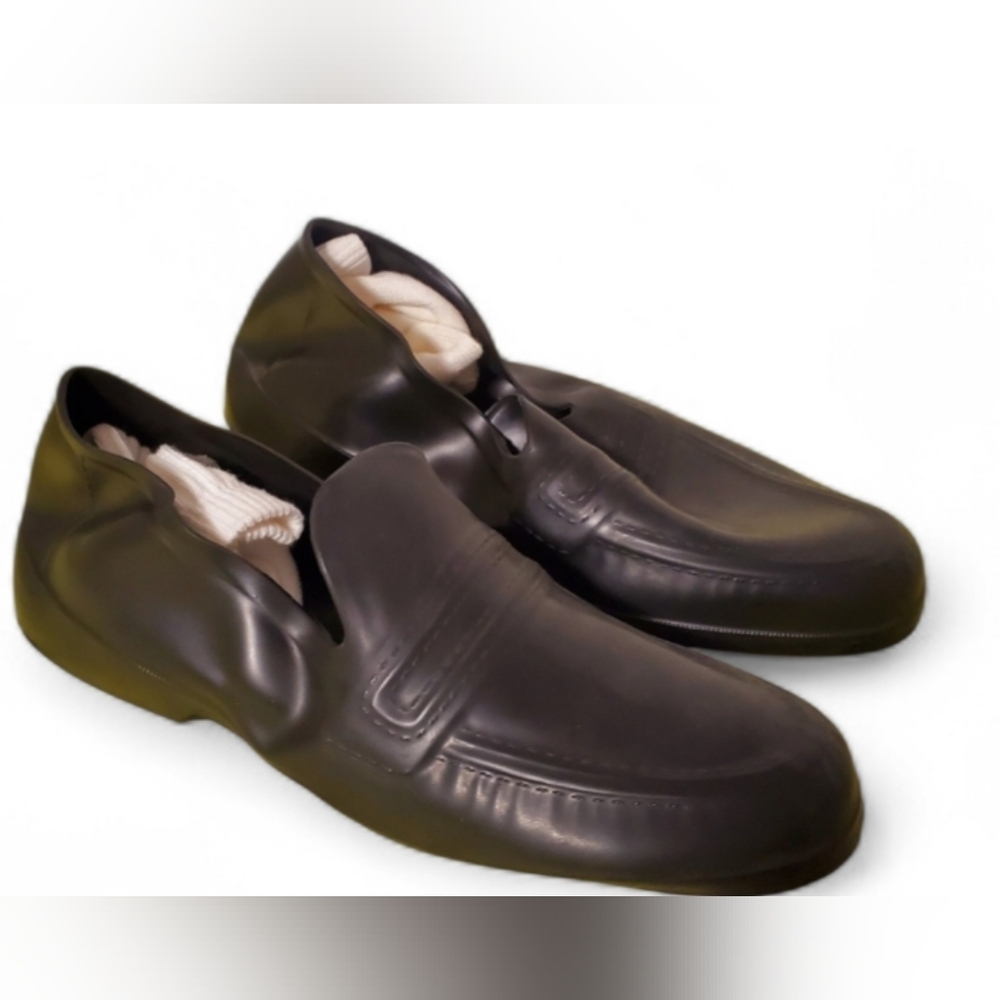 TOTES Men’s Rubber Loafer Overshoes Rain Galoshes Made in USA. Black. Size 11